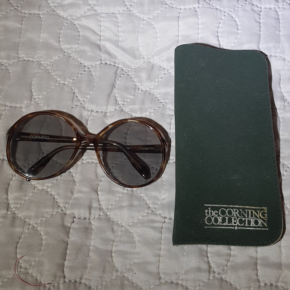 CORNING 2023M Vintage Round Sunglasses Tortoiseshell Korea Women's 4.75 Arm